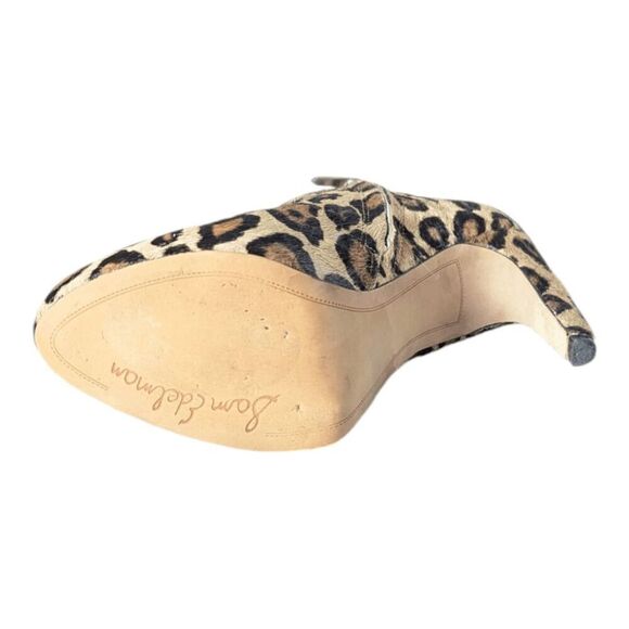 SAM EDELMAN Kit Leopard Print Calf Fur Ankle Boot Size 7.5M - Picture 9 of 9